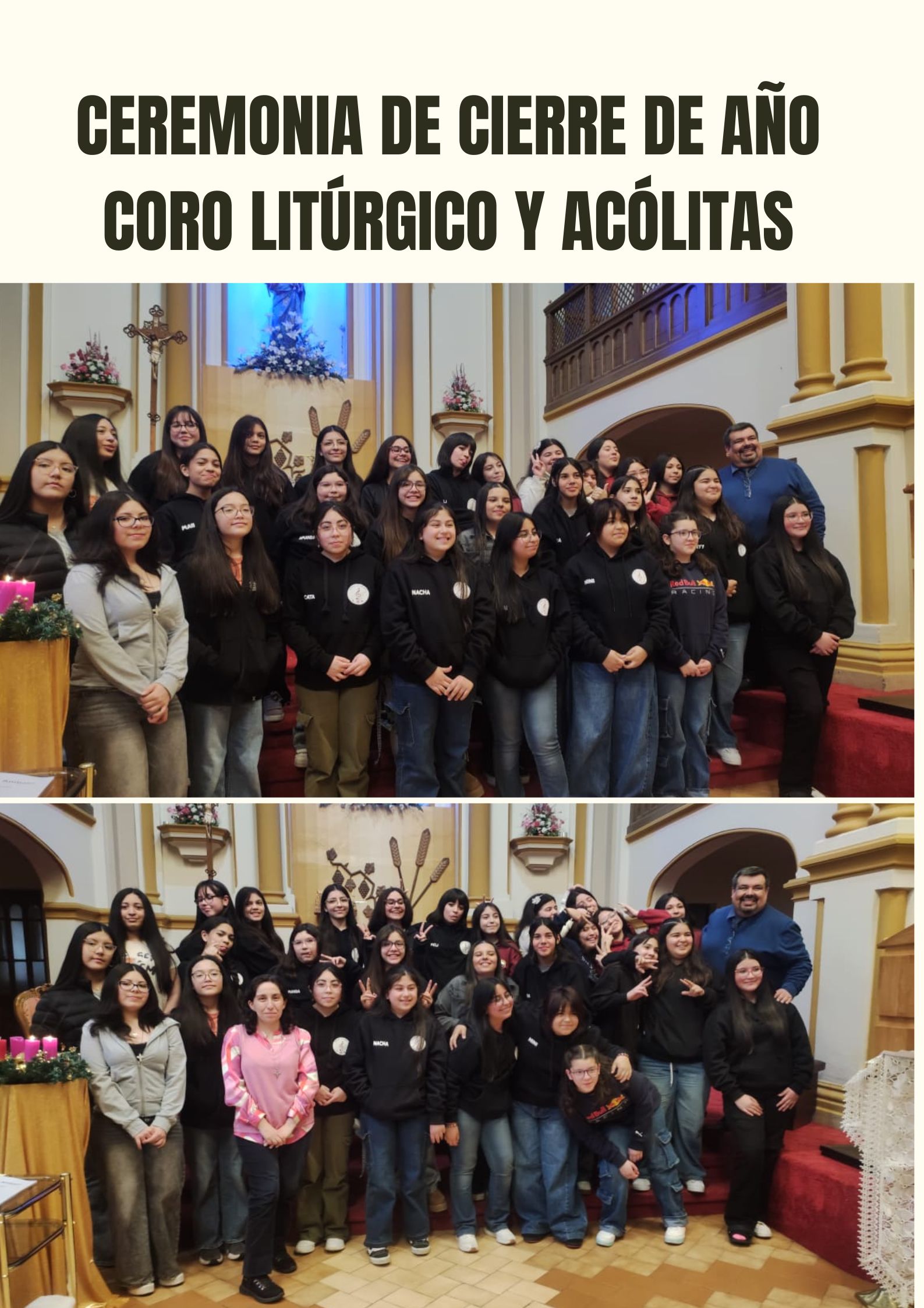 ¡Gracias, Familias! Ceremonia de Cierre de Año para el Coro Litúrgico y las Acólitas