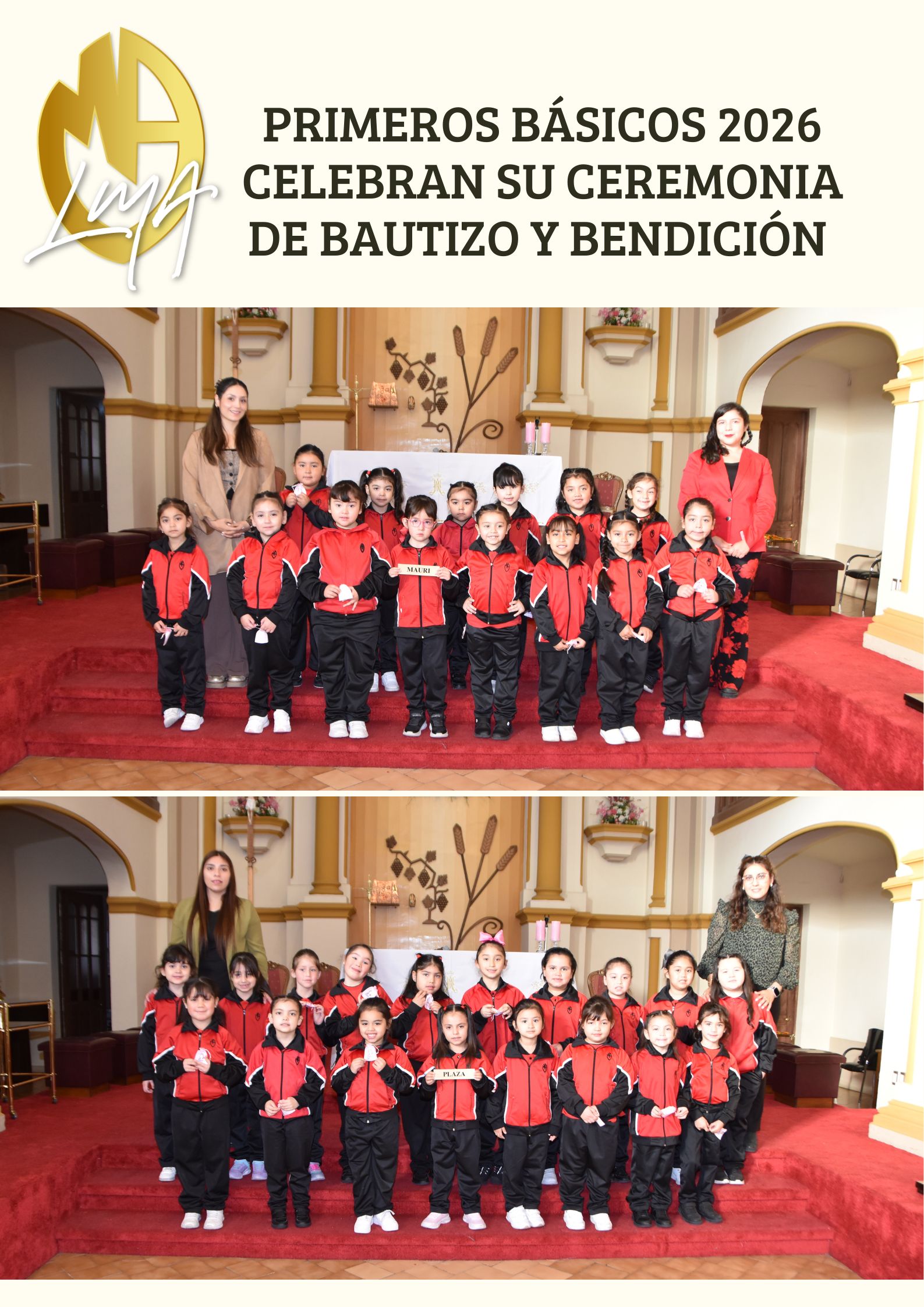 Primeros Básicos 2026 celebran su Ceremonia de Bautizo y Bendición